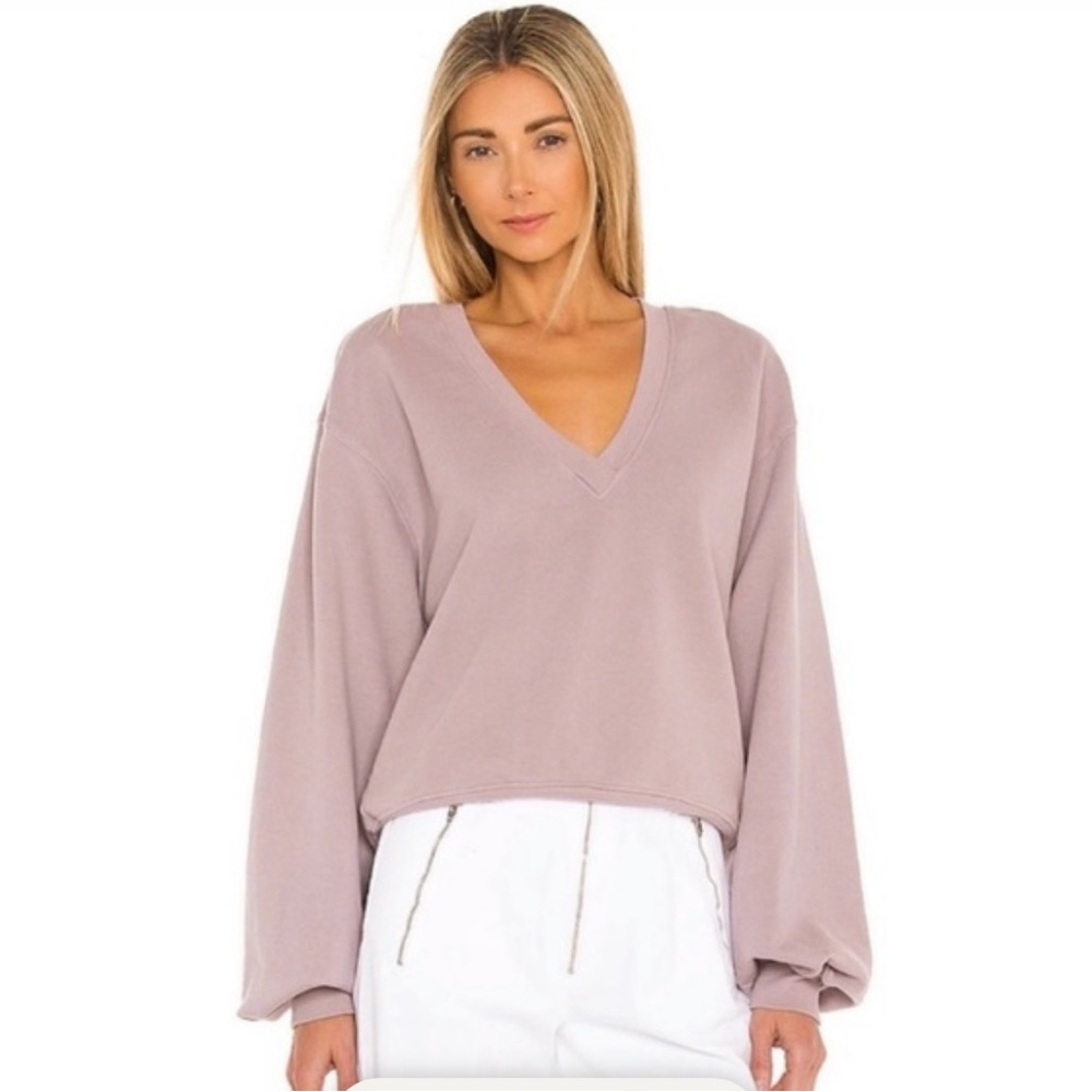 Agolde Mauve V-Neck Sweatshirt